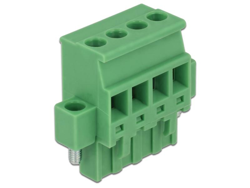 Delock Hutschiene Terminalblock 4Pin, mit Schraubverriegelung, Montage: DIN-Rail