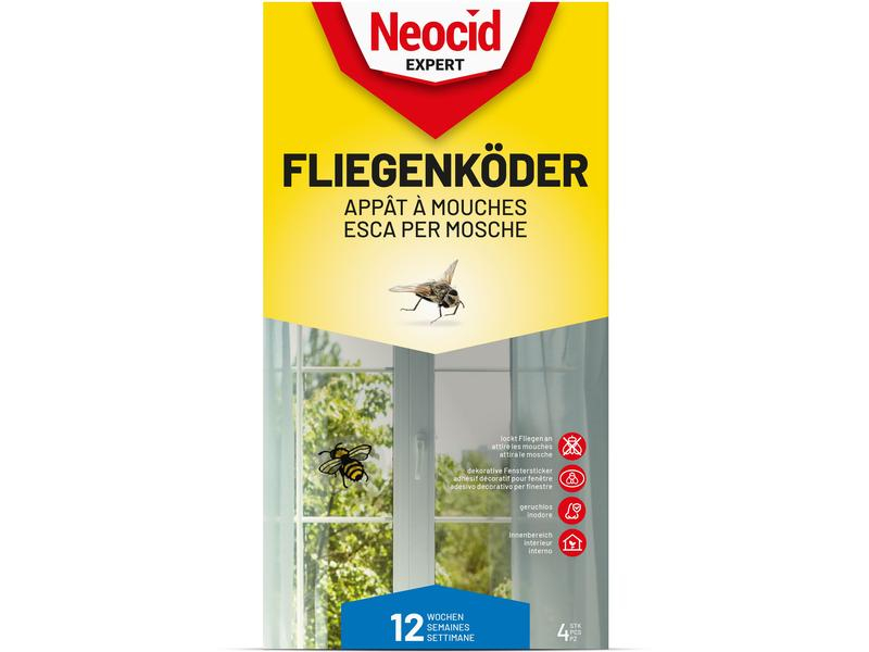 Neocid Expert Insektenfalle Fliegenköder, 4 Stück, Für Schädling: Fluginsekten, Anwendungsbereich: Indoor, Produkttyp: Insektenfalle