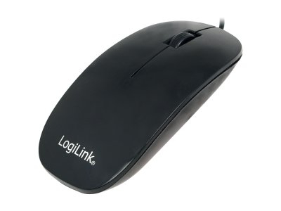 LogiLink Optische Maus, flach, kabelgebunden, schwarz