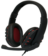 LogiLink USB-Headset, mit Mikrofon, schwarz-rot