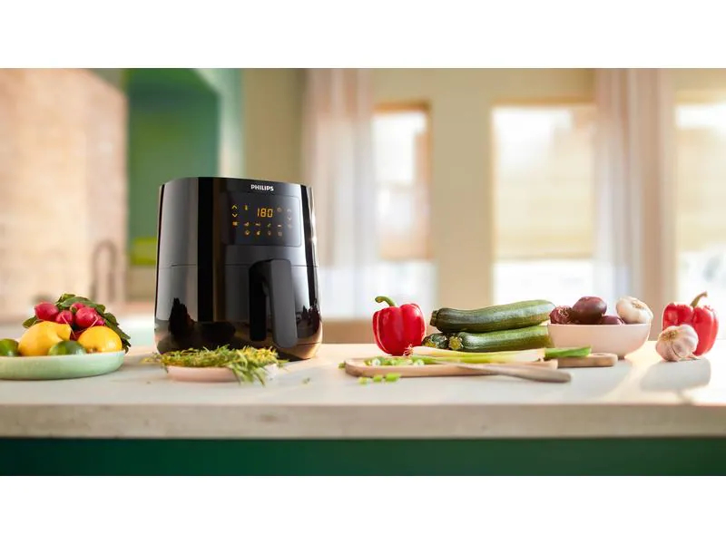 Philips Heissluft-Fritteuse Essential Airfryer 0.8 kg, Schwarz