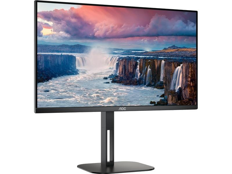 AOC 24V5C/BK 24" IPS Monitor, 75Hz, 1920 x 1080, 4ms, HDMI/Displayport/1x USB-C/4x USB 3.2, speakers, 130mm höhenverstellbar