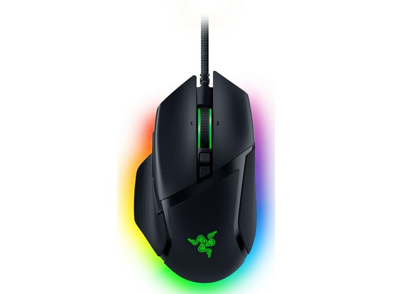 Razer Gaming-Maus Basilisk V3, Maus Features: RGB-Beleuchtung, Hyperschnelles Scrollen, Integrierter Speicher, Programmierbare DPI-Einstellung, Scrollrad, Tilt-Wheel, Seitliche Zusatztasten, Programmierbare Tasten, Umschaltbare DPI-Auflösung, Daumentaste