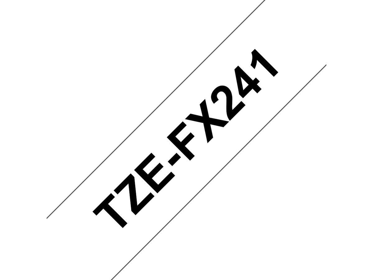 Brother Beschriftungsband TZe-FX241 Schwarz auf Weiss 18 mm