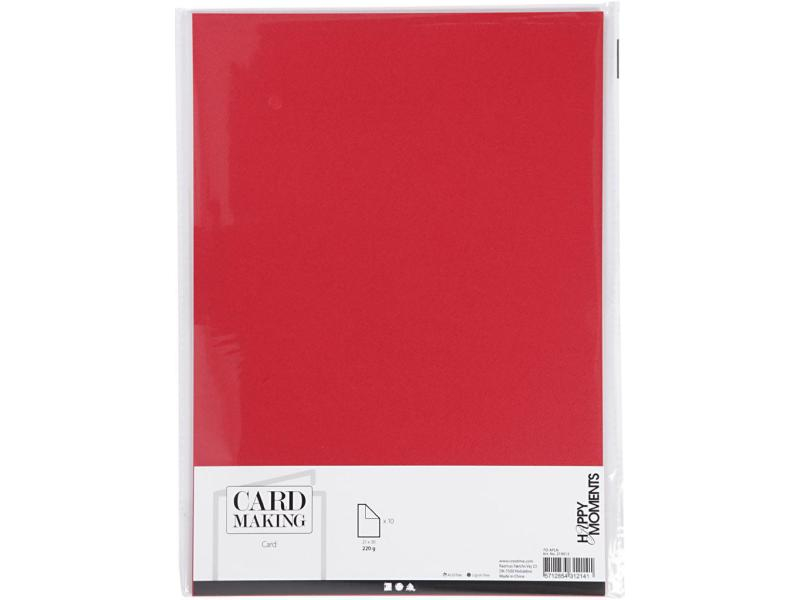 Creativ Company Fotokarton A4, 220 g Rot, Papierformat: A4, Selbstklebend: Nein, Papierfarbe: Rot, Papiertyp: Fotokarton, Mediengewicht: 220 g, Verpackungseinheit: 10 Stück
