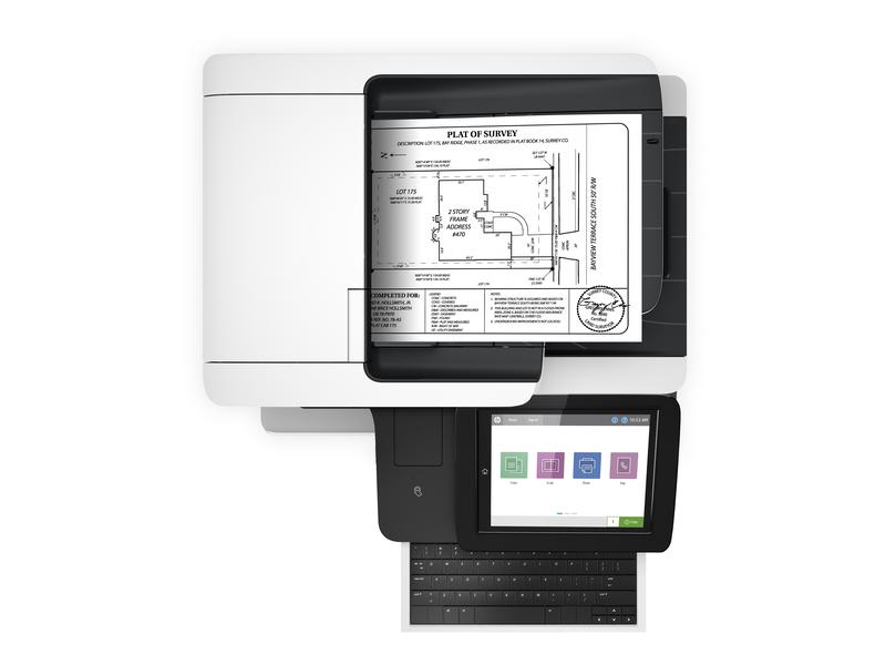 Hewlett-Packard HP LaserJet Enterprise Flow M528z, Schwarzweiss Laser Drucker, A4, 43 Seiten pro Minute, Drucken, Scannen, Kopieren, Fax, Duplex und WLAN