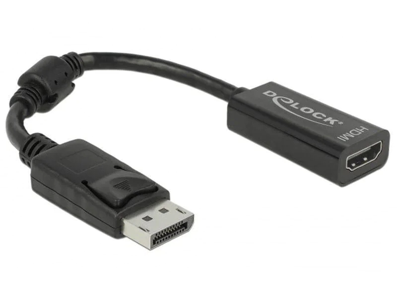 Monitoradapter DisplayPort zu HDMI 19pin Buchse, schwarz, 12.5cm, inkl. Ferritkern