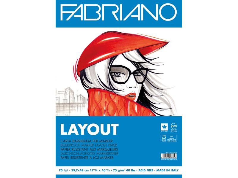 Fabriano Künstlerpapier Layout A3, 70 Blatt, Papierformat: A3, Produkttyp: Künstlerpapier, Anwender: Erwachsene, Künstler