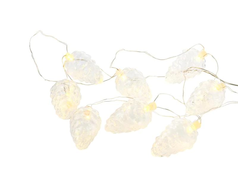 Sirius LED-Lichterkette Celina Tannenzapfen, Transparent, 8 LED, Betriebsart: Batteriebetrieb, Farbe: Transparent, Aussenanwendung: Nein, Anzahl Lampen: 8 ×, Gesamtlänge: 2.15 m, Kabellänge mit Leuchtmittel: 1.9 m