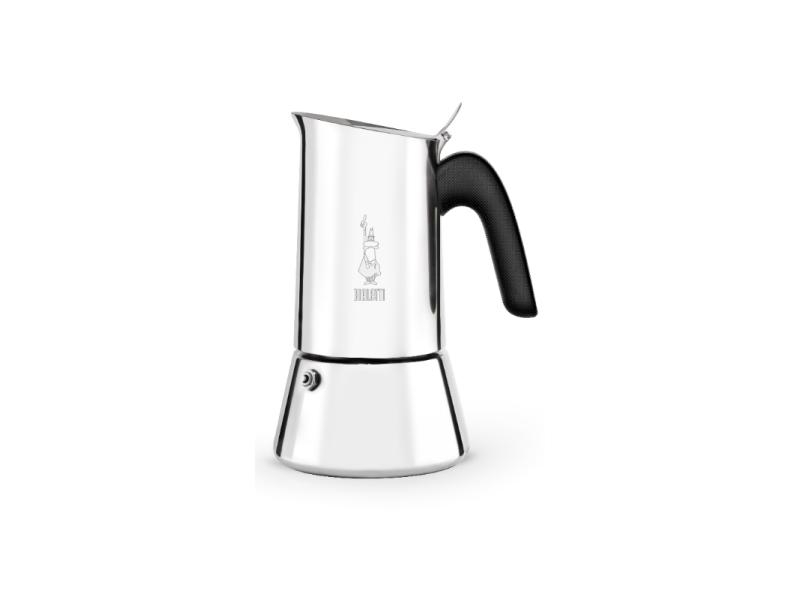 Bialetti Espressokanne New Venus Silber, 10 Tassen, Betriebsart: Manuell, Kompatible Kochfelder: Glaskeramik, Gas, Halogen, Elektrisch, Induktion, Farbe: Silber, Anzahl Tassen: 10 ×