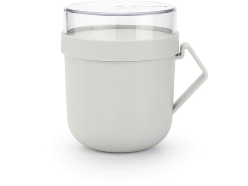 Brabantia Suppenbehälter Make & Take 600 ml, Hellgrau, Materialtyp: Kunststoff, Unterteilungsmöglichkeit: Nein, Material: Kunststoff, Detailfarbe: Hellgrau, Set: Nein, Motiv: Ohne Motiv