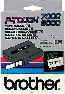 PTOUCH Band, laminiert schwarz/weiss TX-231 PT-8000 12 mm