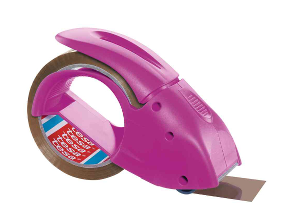 tesapack Handabroller "pack 'n' go", pink, bestückt