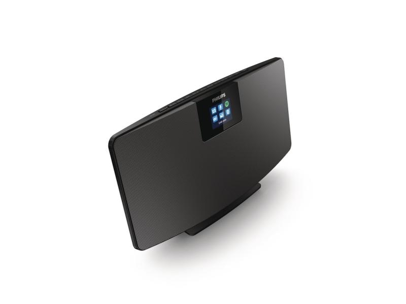 Philips Micro-HiFi Anlage TAM2805/10, Radio Tuner: DAB+, FM, Internetradio, Farbe: Schwarz, Lautsprecher Kategorie: Integrierte Lautsprecher, Verbindungsmöglichkeiten: 3,5 mm Klinke, Bluetooth, WLAN, Ausstattung: Farbdisplay, Weckfunktion, Bluetooth, Spo