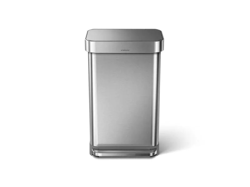 Simplehuman Treteimer CW2024 45 Liter, silber, Anzahl Behälter: 1, Farbe: Silber, Eimertyp: Treteimer, Form: Rechteck, Material: Edelstahl, Fassungsvermögen: 45 l