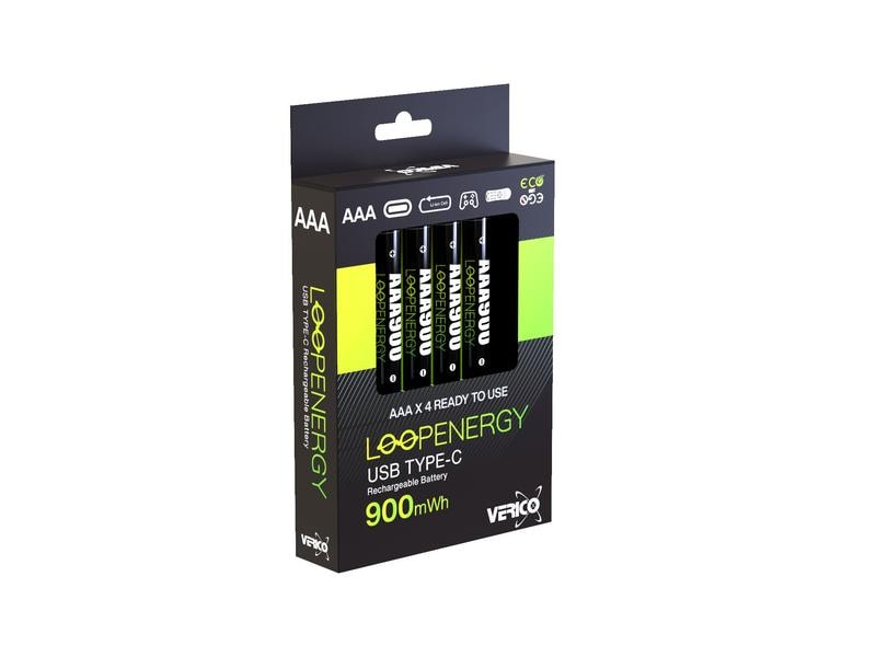 Verico Akku 4x AAA 600 mAh, Spannung: 1.5 V, Kapazität: 600 mAh, Akkutyp Bauform: AAA, Verpackungseinheit: 4 Stück, Kapazität Wattstunden: 0.9 Wh, Akkutyp: Lithium-Ion (Li-Ion)