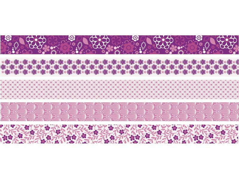Heyda Washi Tape Blumen mini Pink, Farbe: Pink, Set
