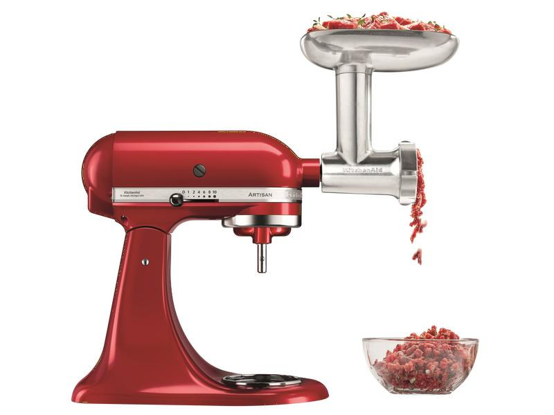 KitchenAid Ganzmetall Fleischwolf 5KSMMGA, Zubehörtyp: Fleischwolf-Aufsatz, Kompatible Küchenmaschinen: KitchenAid, Material: Aluminium