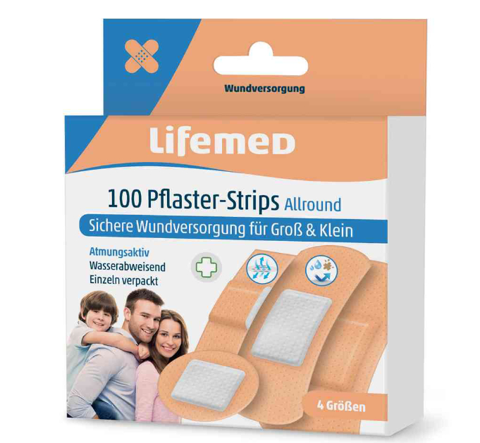 Lifemed Pflaster-Strips "Allround", hautfarben, 100er
