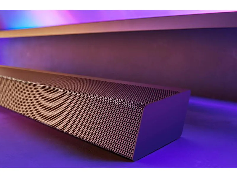 Philips Soundbar TAB8505/10, Verbindungsmöglichkeiten: Toslink, 3,5 mm Klinke, HDMI, Bluetooth, USB, WLAN, Audiokanäle: 2.1, Farbe: Silber, Soundbar Typ: Soundbar mit kabellosem Subwoofer, Ausstattung: Spotify Connect, DTS Play-Fi, Bluetooth, Dolby Atmo