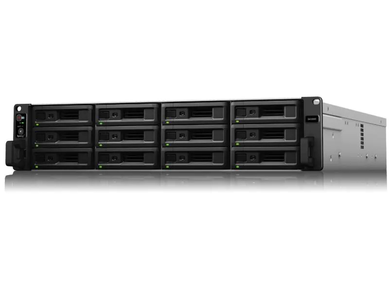 Synology NAS SA-Serie SA3200D, 12-bay Aktiv-Passiv-Dual-Controller, Anzahl Laufwerkschächte: 12 ×, Schacht abschliessbar, Speicherkapazität: 0 TB, Arbeitsspeicher erweiterbar, Schnittstellen: RJ-45 (Ethernet), RAID, Hot-Swap Unterstützung, Anzahl Fest