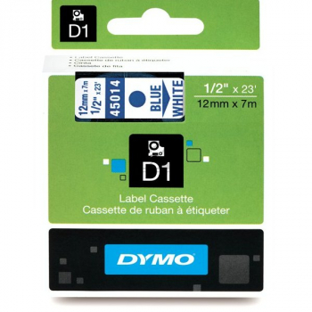 DYMO D1 Schriftbandkassette blau/weiß, 12 mm x 7 m