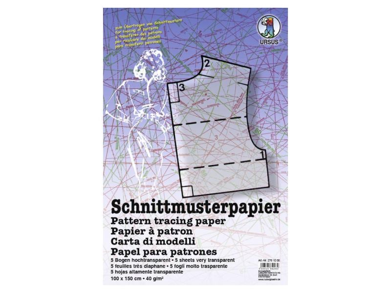 URSUS Schnittmusterpapier 100 cm x 150 cm 5 Bogen