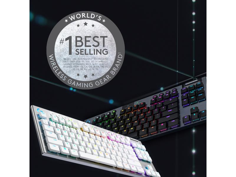 G915 TKL Tenkeyless LIGHTSPEED Wireless RGB Mechanical Gaming Keyboard - GL Tactile - CARBON - CH