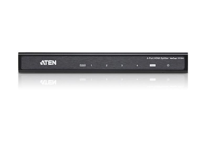 Aten 4-Port Signalsplitter HDMI - HDMI, Anzahl Ports: 4, Schnittstellen: HDMI Typ A, Signalverstärkung: Aktiv