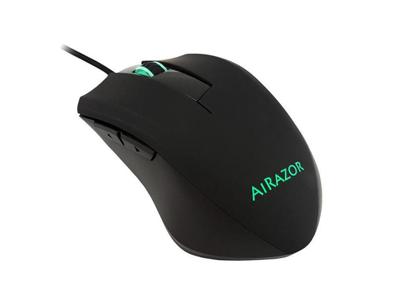 LC-Power Gaming-Maus AiRazor m810RGB, Maus Features: Daumentaste; Beleuchtung; Griffige Seitenflächen; Programmierbare DPI-Einstellung, Bedienungsseite: Rechtshänder, Farbe: Schwarz, Gewicht: 134 g, Anzahl Tasten: 5 ×, Schnittstelle: USB, Verbindungsar