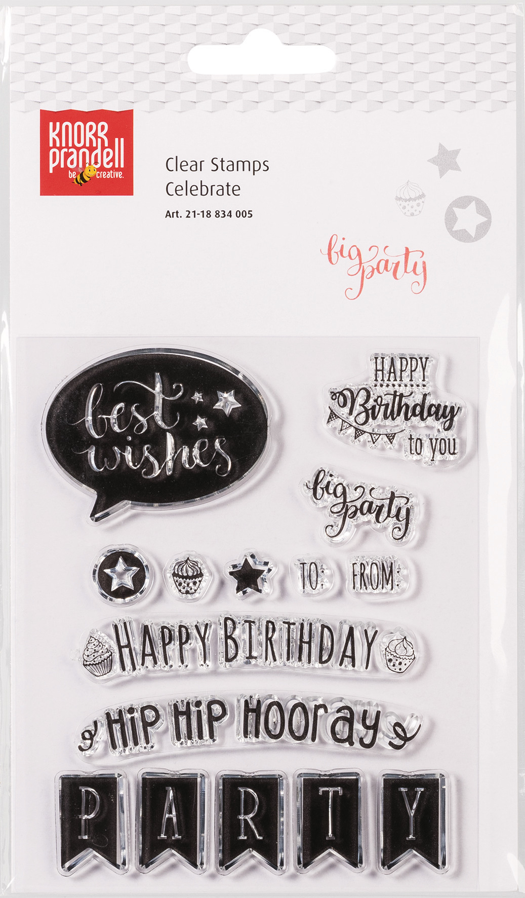 HEYDA Stempelmotiv Clear Stamp 2118834005 Celebrate 15-teilig