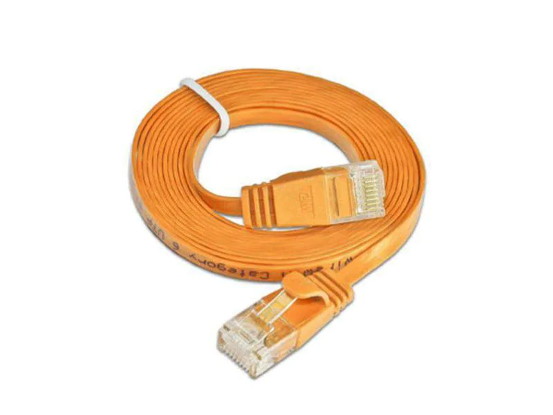 Wirewin Slimpatchkabel Cat 6, UTP, 1 m, Orange, Farbe: Orange, Form: Flach, Zusatzfunktionen: Mit Klinkenschutz, Längenaufdruck auf Stecker, Länge: 1 m, Anschlüsse LAN: RJ45 - RJ45, Produkttyp: Slimpatchkabel