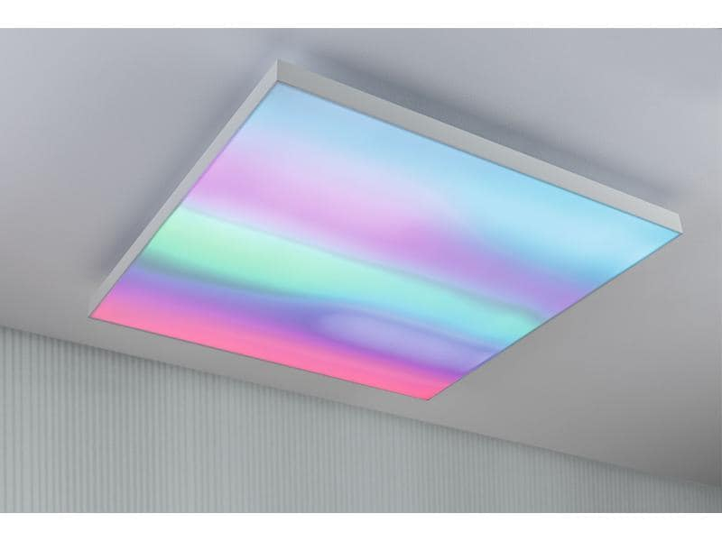 Paulmann Deckenleuchte LED Panel Velora Rainbow, 31 W, RGBW, Weiss, Leuchten Kategorie: Panel, Betriebsart: Netzbetrieb, Lampensockel: LED fest verbaut, Farbtemperatur Kelvin: 3000 bis 6500 K, Dimmbar: dimmbar, Farbwiedergabeindex CRI: 80