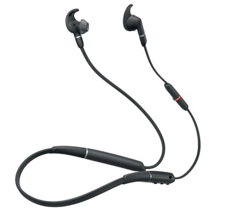 Jabra Headset Evolve 65e MS, Ausstattung Mikrofon: Noise Cancelling, Trageweise: Duo, Skype for Business, Verbindung zum Endgerät: Bluetooth, Tragestil: Nackenbügel, Trageform: In-Ear, Geeignet für: Home Office; Mobile Mitarbeiter