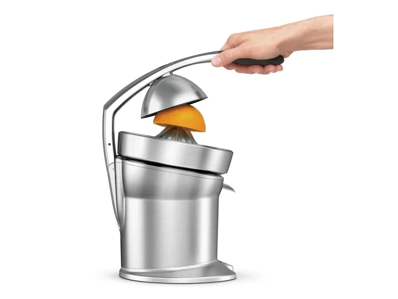 Sage Zitruspresse Citrus Press Pro Silber, Betriebsart: Netzbetrieb, Ausstattung: Tropf-Stopp; Edelstahl-Sieb; Presskegel, Farbe: Silber, Gerätetyp: Zitruspresse