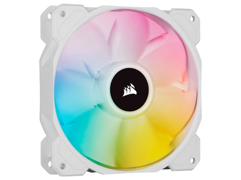 CORSAIR SP Series, White SP120 RGB ELITE, 120mm RGB LED Fan with AirGuide, Triple Pack with Lighting