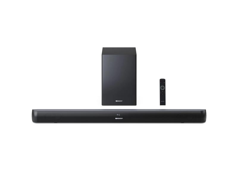 Sharp Soundbar HT-SBW202, Verbindungsmöglichkeiten: Toslink, Aux Kabel, HDMI, Audiokanäle: 2.1, Detailfarbe: Schwarz, Soundbar Typ: Soundbar mit kabellosem Subwoofer, Ausstattung: Fernbedienung, USB, Bedientasten, Bluetooth, Equalizer