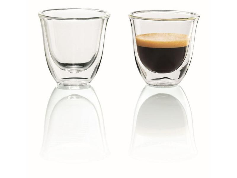 De'Longhi Espressoglas 60 ml, 2 Stück, Höhe: 7 cm, Volumen: 60 ml, Glas Typ: Espressoglas, Verpackungseinheit: 2 Stück, Material: Glas, Farbe: Transparent