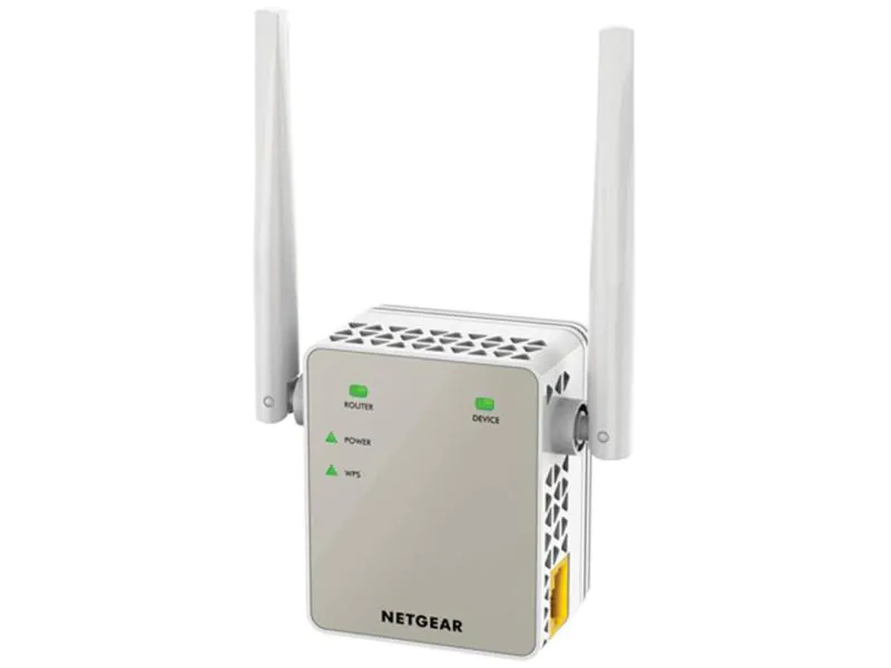 Netgear WLAN Repeater EX6120, RJ-45 Anschlüsse: 1 ×, RJ-45 Geschwindigkeit: 10/100 Mbit/s, WLAN Standard: 802.11ac, WLAN Frequenzband: 2.4 GHz; 5 GHz, WLAN Geschwindigkeit 2.4GHz: 300 Mbit/s, WLAN Geschwindigkeit 5GHz: 900 Mbit/s, WLAN Geschwindigkeit M