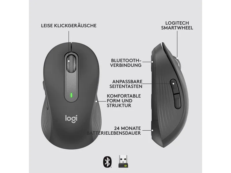 Logitech Maus Signature M650 L Graphite