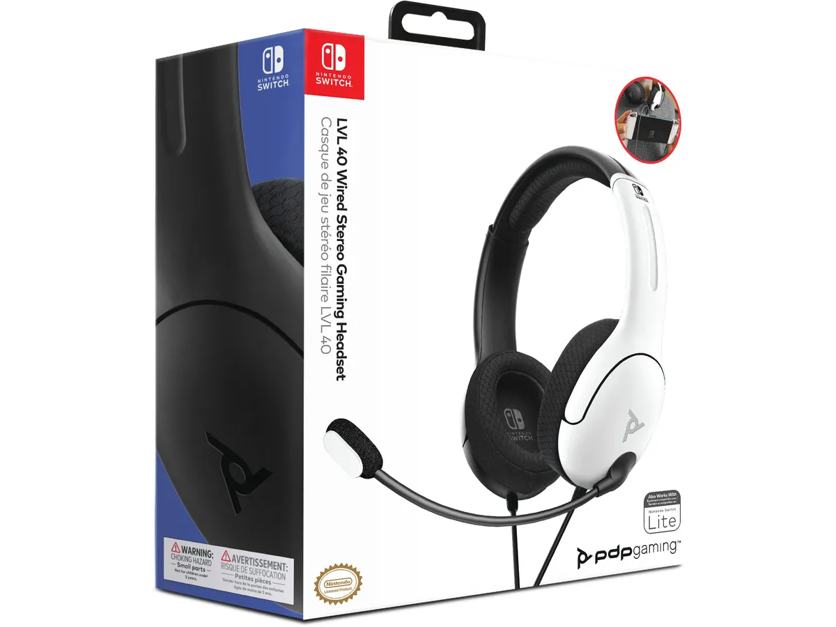 PDP LVL40 Wired Headset 500-162-BW-EU Black/White for NSW