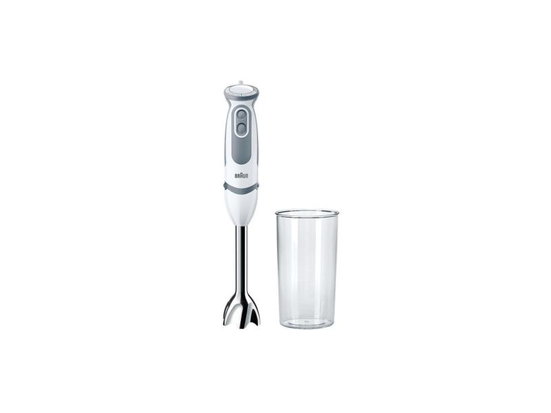 Braun Stabmixer MultiQuick 5 Vario MQ 5200 WH, Motorleistung: 1000 W, Funktionen: Schlagen, Zerkleinern, Schneiden, Raspeln, Kneten, Pürieren, Anzahl Betriebsstufen: 21 ×, Farbe: Grau, Weiss, Material: Rostfreier Stahl, Kabelgebunden: Ja