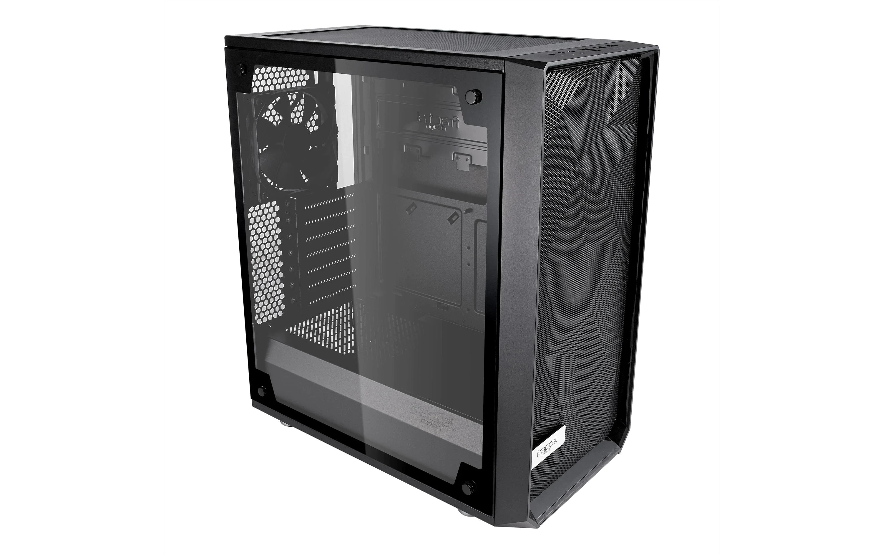 Fractal Design PC-Gehäuse Meshify C TG Schwarz, Unterstützte Mainboards: Micro-ATX, ITX, ATX, Gehäuse Bauart: Mid-Tower, Detailfarbe: Schwarz, Anzahl Lüfterplätze: 7, Sichtfenster: Ja, Netzteil vorinstalliert: Nein