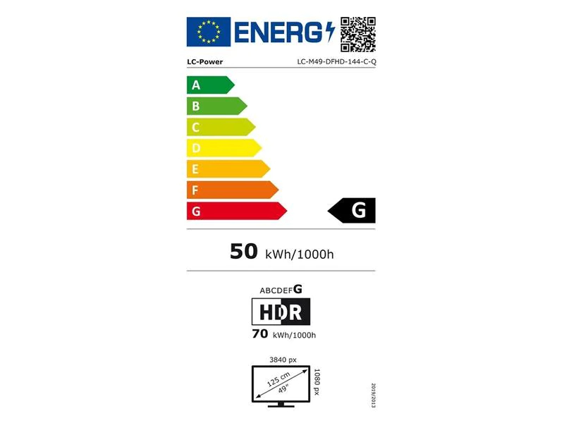 LC-Power Monitor LC-M49-DFHD-144-C-Q, Bildschirmdiagonale: 49 ", Auflösung: 3840 x 1080, Bildwiederholrate: 144 Hz, Anschlüsse: DisplayPort, HDMI, Anwendungsbereich: Gaming, Ergonomie: Neigbar