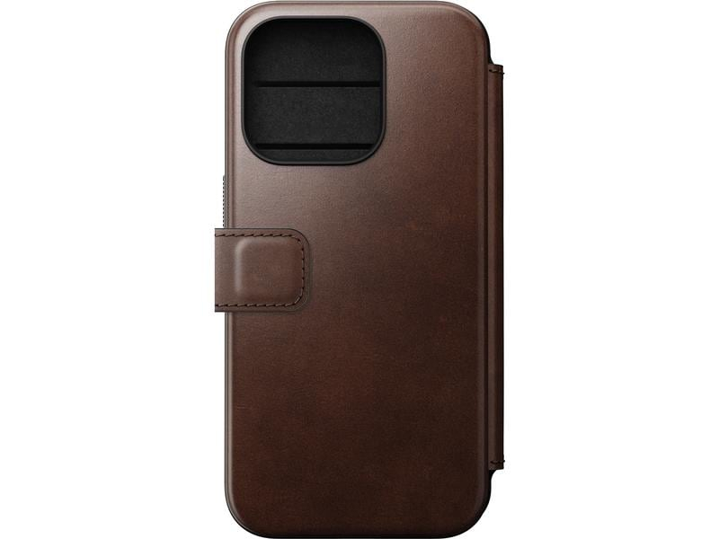 Nomad Modern Horween Leather Folio iPhone 15 Pro Rostbraun