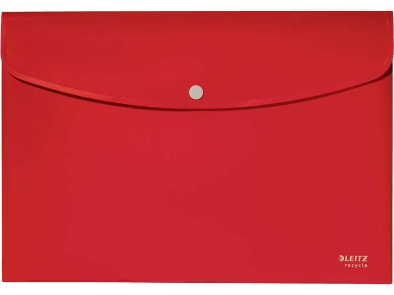 Leitz Dokumentenmappe Eckspannermappe A4 Rot, Typ: Dokumentenmappe, Ausstattung: Druckknopf-Verschluss, Detailfarbe: Rot, Material: Recycling-Kunststoff