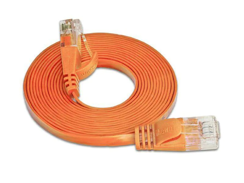 Wirewin Slimpatchkabel Cat 6, UTP, 2 m, Orange, Farbe: Orange, Form: Flach, Zusatzfunktionen: Mit Klinkenschutz, Längenaufdruck auf Stecker, Länge: 2 m, Anschlüsse LAN: RJ45 - RJ45, Produkttyp: Slimpatchkabel