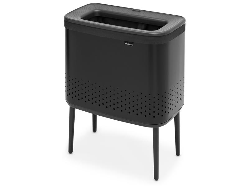 Brabantia Wäschesammler BO Schwarz, 60 l, Farbe: Schwarz, Material: Plastik, Volumen: 60 l