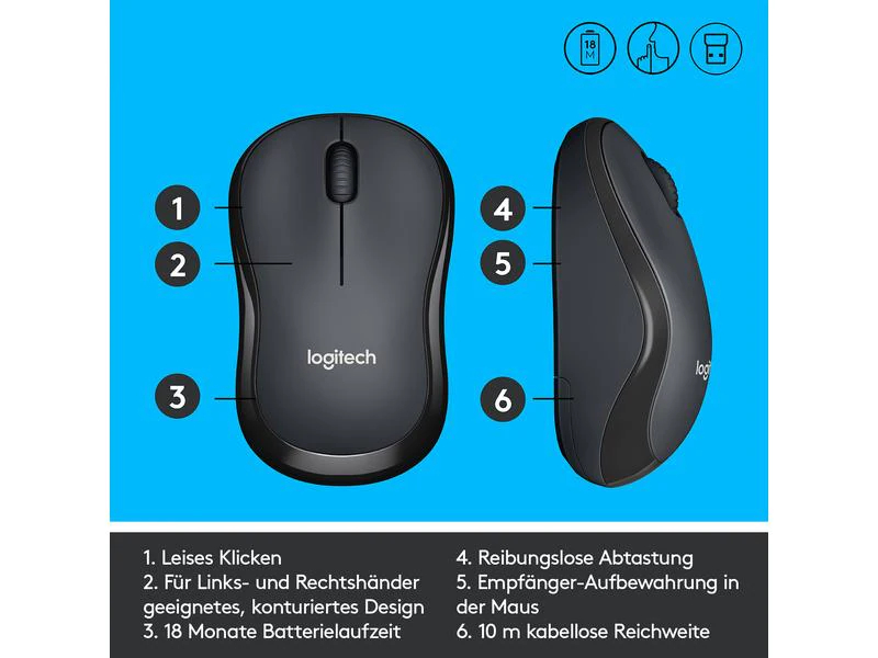 Logitech Maus M220 Silent Schwarz