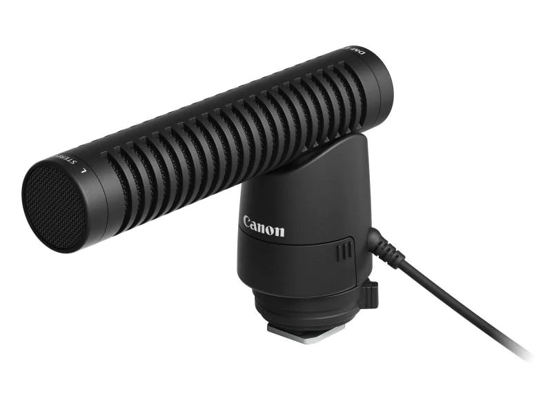 Canon Mikrofon DM-E1 Canon Stereo-Mikrofon DM-E1, Bauweise: Blitzschuhmontage, Anwendungsbereich: Stereoaufnahme, Wandlerprinzip: keine Angabe, Richtcharackteristik: Keule / Richtrohr, Schnittstellen: 2,5 mm Klinke